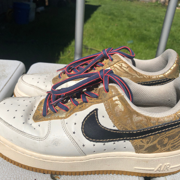 Nike Air Force 1 XXV Gold, Black, White Sneakers Nike Air Force 1 XXV Gold, Black, White Sneakers